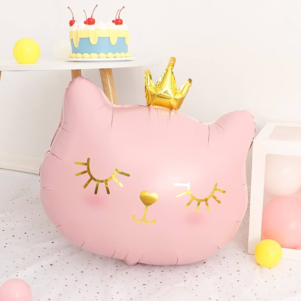 猫バルーン ピンク ガーリー ネコ 王冠 誕生日 韓国 飾り 女の子 イベント Amazon.co.jp: Mainiusi 誕生日 飾り付け バルーンセット 女の子